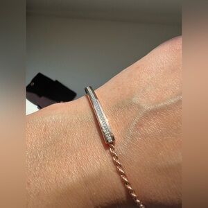 18K Rose Gold Vermeil Bracelet with diamonds by Monica Vinader